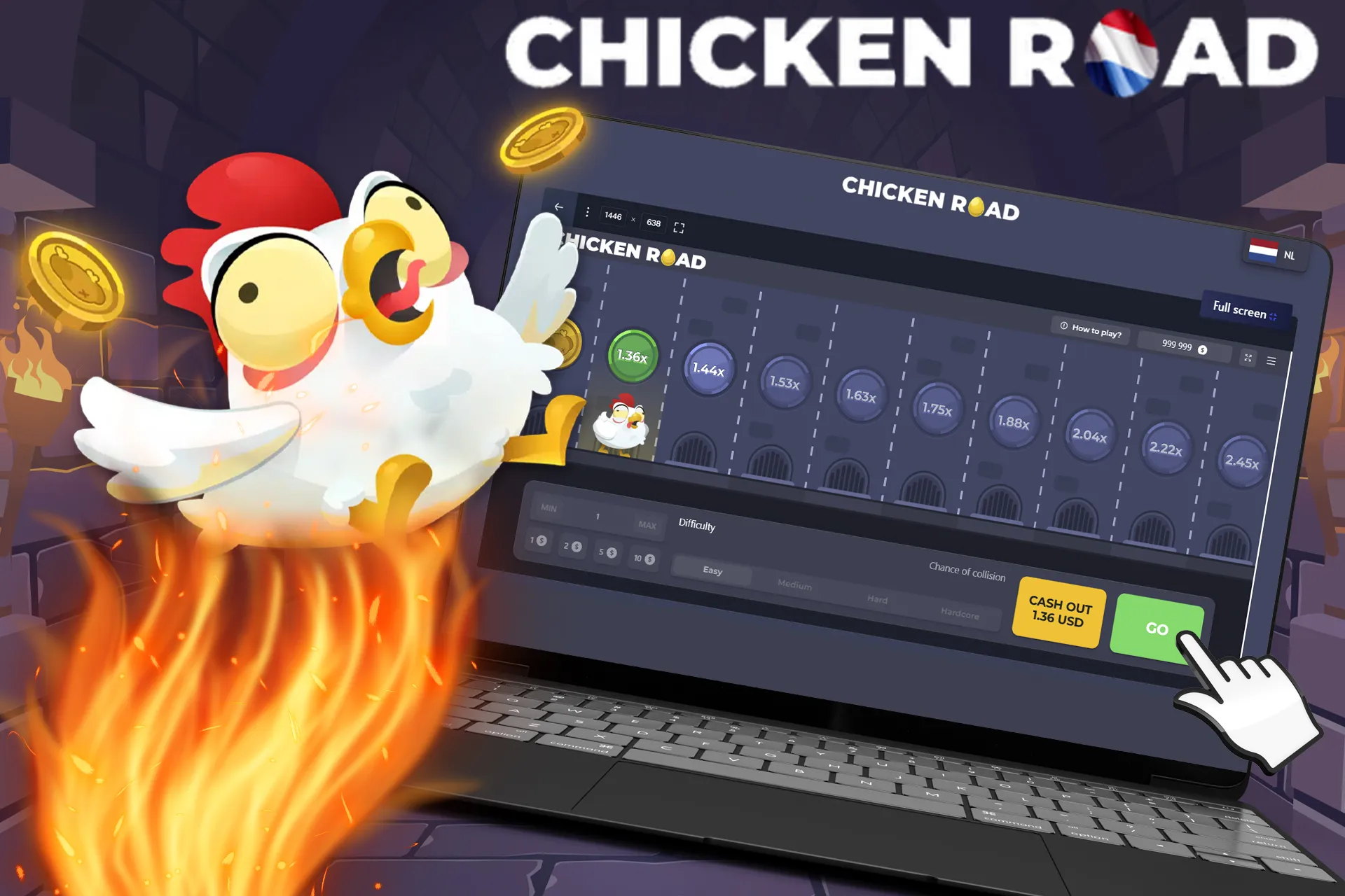 Start de demoversie van Chicken Road om gratis te spelen